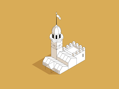 Maiden's Tower - Istanbul city galataport icon illustration isometric istanbul line maiden map tower vector