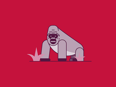 Gorilla animal design flat gorilla icon illustration line logo minimal monkey vector