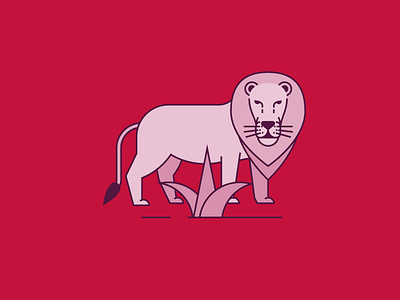 Lion animal branding design flat icon illustration line lion logo minimal vector