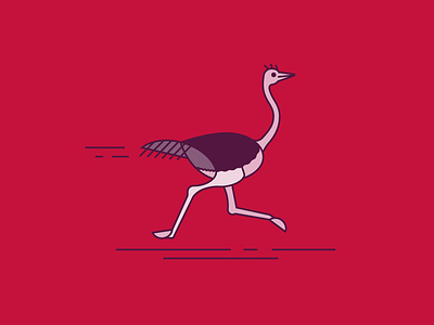 Ostrich animal branding design flat icon illustration line logo minimal ostrich vector