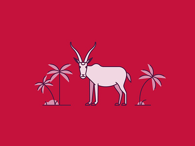 Antelope africa animal antelope design flat icon illustration line logo minimal vector