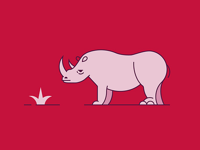 Rhino design flat icon illustration line logo minimal rhino vector