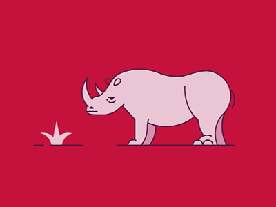 Rhino design flat icon illustration line logo minimal rhino vector