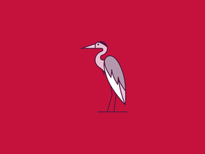 Stork animal bird design flat icon illustration line logo minimal stork vector