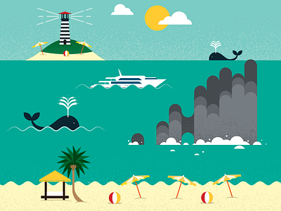 Mexico Map Illustration beach editorial icon design illustration map mexico vector whale