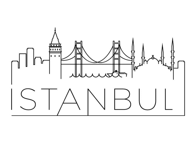 Istanbul Skyline Animation bosphorus bridge icon illustration istanbul line linear skyline stroke vector