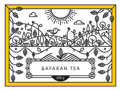 Tea Packaging Illustration icon illustration line linear lineart nature packaging skyline stroke tea vector