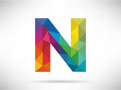 N Letter Design amblem colorful geometric letter logo n symbol typography vector