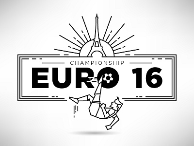 Countdown to Euro 2016 2016 championship design euro football graphic illustration line linear soccer vector volley