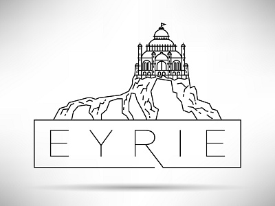House Arryn - Eyrie Castle castle eyrie fort game of thrones house house arryn line linear minimal stroke typography