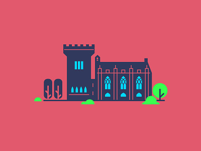 Dublin Castle building castle city design dublin flat illustration ireland irish vector