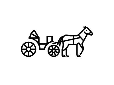 Horse Carriage Icon carriage coach flat horse icon illustration line linear minimal simple