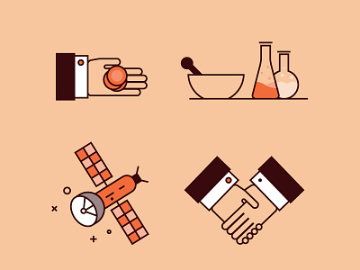 Icon Designs chemistry commerce design flat hand illustration line shake space vector