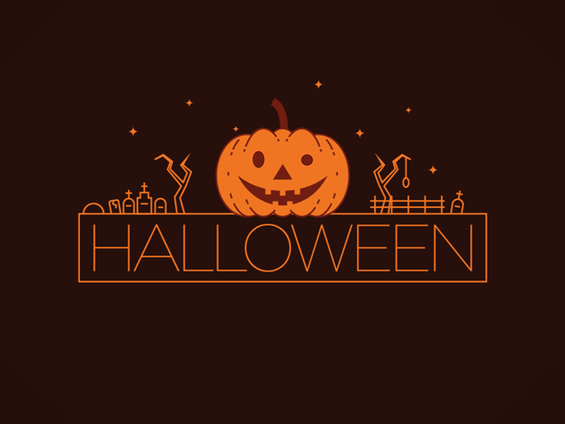 Halloween Typography animation design flat halloween illustration line motion spider typography vector