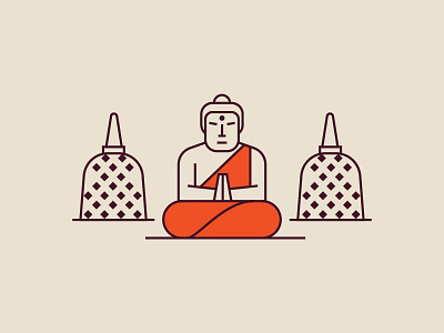 Icon for map of Indonesia flat icon illustration indonesia line minimal religion temple vector