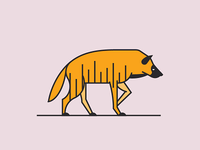 hyena animal flat hyena icon illustration line minimal vector