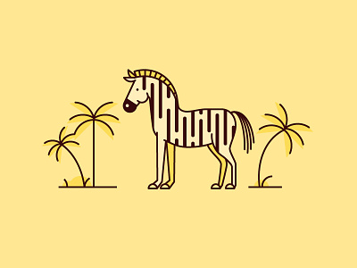 Zebra animal flat icon illustration line minimal vector zebra