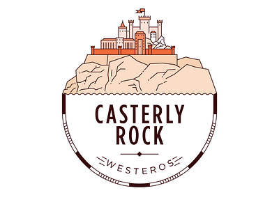 Castle of Casterly Rock Badge castle design dragon flat game of thones got icon illustration line linear map vector westeros winterfell
