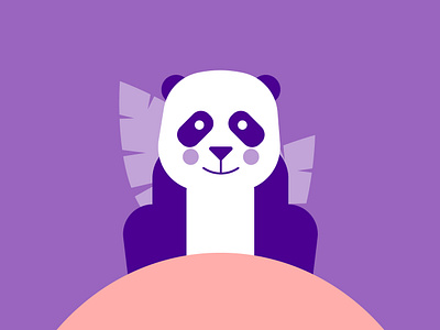 Panda bear flat icon illustration kids logo panda pastel vector