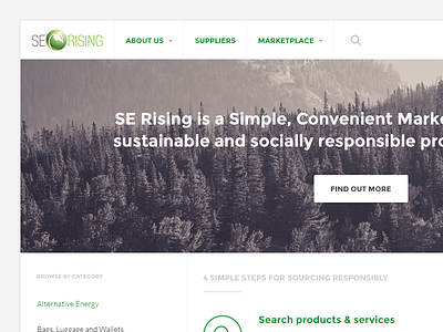SE Rising layout marketplace web design