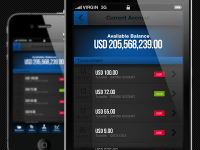 Banking App (WIP) app banking dark iphone mobile ui