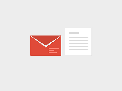 Envelope and paper sheet design envelope flat icons paper red
