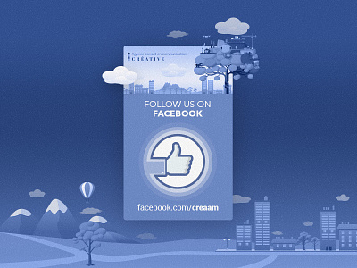 Follow CREAAM agency communication creative facebook graphic illustration print