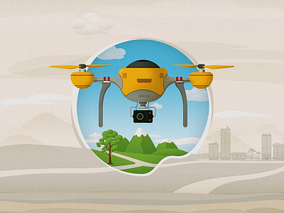 Drone drawing drone illustration illustrator mountain nature