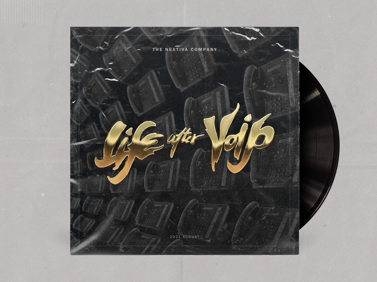 Life after Voip album cover animation biggie smalls branding cover font gold type graphic design handmade logo motion graphics music notorious big office phone typography vinyl