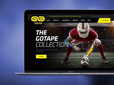 GoTape Shop basovdesign black football gotape landing macbook shop sport ui ux website