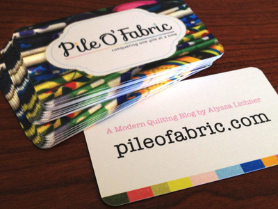 Business Cards for Pile O' Fabric business card design