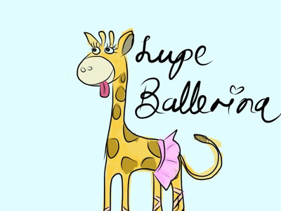 Lupe animal ballerina draw drawing illustration ilustracion jirafa jiraffe kids