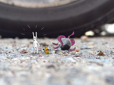 PET WALKING animals bunnie conejo dibujo dog draw drawn ilustration ipad octopusy pet procreate