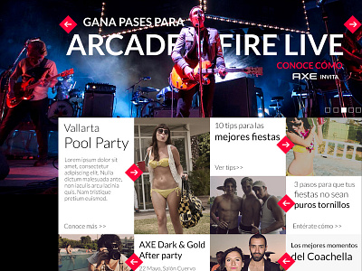Website Social arcade fire axe grid party