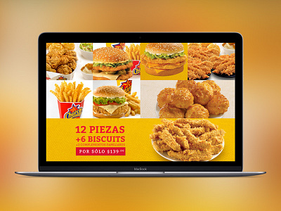 Pollos Website amarillo chicken comida desing desktop food grid sites ui ux yellow