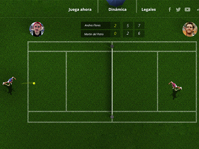 Tennis Game abierto mexicano deportes game grass interfaz score tenis tennis ui ux verde website