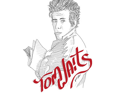 Tom Waits adobe draw draw drawn illustration portrait type