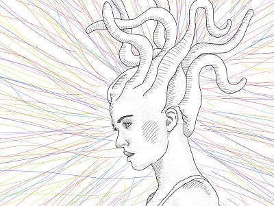 Ilustración #130132 adobedraw draw illustration lines medusa tentacles