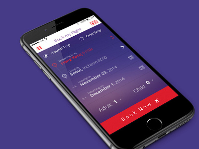 Airline Booking App airplane app asian avion booking flight ios tickets travel traveling ui ux