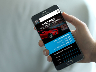 Mazda Retailer Website android automobile design mazda 3 mobile mockup reponsive site ui ux website