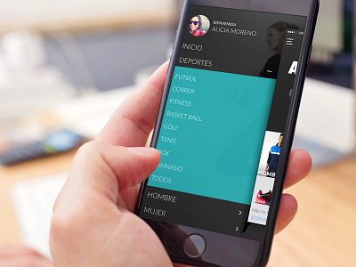Menu clothes design ios menu mobile slide sports ui ux
