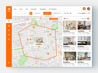 Real Estate Platform apartment dashboard product product design real estate rent search service ui ux
