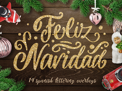 ¡Feliz Navidad! - exclusively set christmas creativemarket decoration espanol holiday lettering new year overlay spanish xmas
