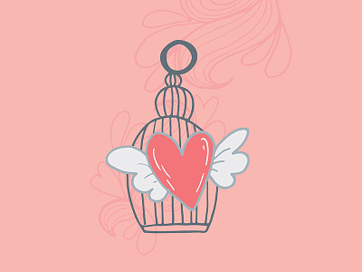 Cute love birdcase cute doodle heart illustration love marialetta romantic vector