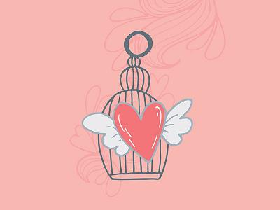 Cute love birdcase cute doodle heart illustration love marialetta romantic vector
