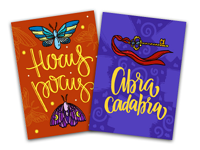 Hocus Pocus birthday card graphic design hocus pocus invitation kids lettering magic party