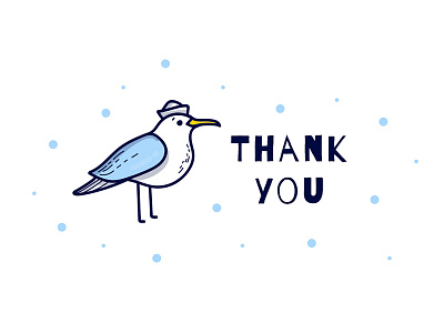 Thank you card graphic design marialetta sea summer thank you vector