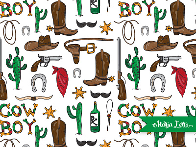 Cowboy party america bright cacty cowboy indian marialetta pattern seamless spirit surface design vector wild