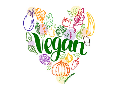 Heart of vegan by Maria Letta 🦄 on Dribbble