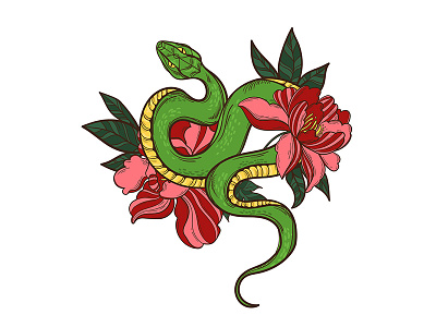 The poison beauty flower graphic design icon illustration marialetta snake sticker vector